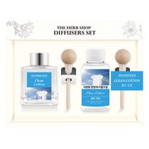 더허브샵 차량용 디퓨져 본품 50ml + 리필 50ml 선물세트, 클린코튼, 1세트