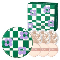 에이지투웨니스 드롭드롭드롭 에디션 팩트 케이스 + 리필3p 세트, 케이스(그린), 리필(21호 화이트라떼), 1세트