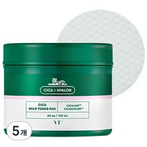 VT 시카 마일드 토너 패드 60매입, 60개입, 5개, 130ml