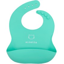 미네뜨 유아용 실리콘 이유식 턱받이, 13 그린, 1개