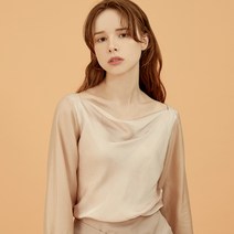 미즈바이베이지 새틴 드레이프 블라우스
