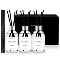 코코도르 화이트라벨 디퓨저 200ml x 3개 + 리드스틱 20개입 세트, 양재동 꽃시장, 숲속 새벽 공기, 너의 비누향