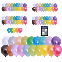 투코비 30cm 펄 레인보우 라운드 풍선 100p + 손펌프 + 고정테이프 세트, 혼합색상, 1세트