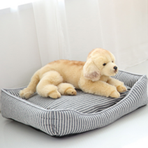 강아지 고양이 스트라이프 방석, 블랙