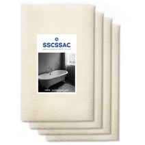 쓱싹 롱롱 까슬까슬 웨이브 샤워타올, 4개, 아이보리