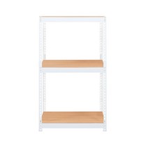 스피드랙 V2 선반 3단 800 x 600 x 1500 mm, 프레임(화이트) + 보드(우드 + 화이트)