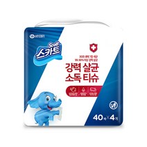 스카트 강력 살균 소독 티슈 40매 4입, 1팩