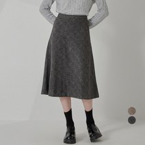 아피나르 여성 체크 롱플레어 스커트