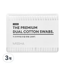 미샤 더 프리미엄 듀얼 면봉, 3개, 200개입