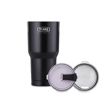 텀스 뉴메가 진공 스텐텀블러 + 기본뚜껑 + 방수뚜껑, 블랙, 900ml