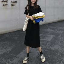 큐랑 여성용 폴리 롱 스판 데일리 원피스 40-14304