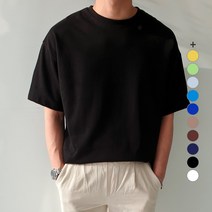 제이에이치스타일 남성용 오버핏 무지 반팔 티셔츠 JHROK130