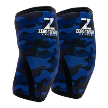 제로투히어로 네오프렌 헬스 팔꿈치보호대 7mm Blue camo 양쪽 세트, 1세트