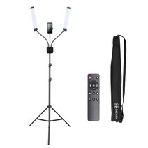 대한 유튜브 스튜디오 1인 개인 먹방 뷰티 캠핑 방송 촬영 더블라인 조명+슈퍼 삼각대 거치대+스탠드 가방 세트, 조명(DH-DL40), 슈퍼 스탠드(ST-7023), 스탠드 전용케이스(BAG-7020), 1세트