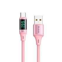 맥도도 디스플레이 에어 USB A-C타입 고속충전 케이블 CA-192, 1.2m 핑크 (CA-1921), 1개