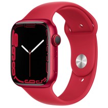 Apple 애플워치 7, 45mm, GPS+Cellular, 알루미늄, 레드 / 레드 스포츠 밴드, PRODUCT RED 케이스, 레드 밴드