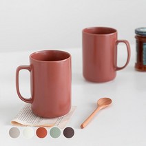 쓰임 데일리 빅 머그컵 525ml, 브라운레드, 2개