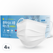 퓨어시스 MB필터 3중 일회용 마스크 대형, 50개입, 4개, 화이트