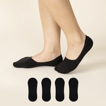 골드만싹스 여성용 200침 스포츠 더블 쿠션 페이크 삭스 4p, 블랙