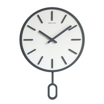 큐랑 모던 시계추 벽걸이 시계 35cm, 그레이
