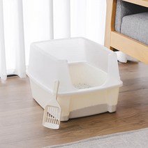 아이리스 평판 오픈형 고양이 화장실 CLH-12 + 모래삽, 화이트