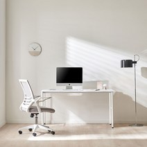 라온퍼니쳐 롭 1400 철제 책상 방문설치, 화이트(상판), 화이트(프레임)