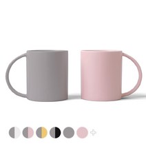 볼볼홈파티 빅머그 600ml, 애쉬그레이, 파우더핑크, 2개