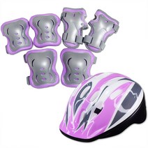 주트 네오 크로니 보호장구 세트 헬멧 + 손목 보호대 2p + 팔꿈치 보호대 2p + 무릎 보호대 2p, 퍼플