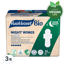 뷰코셋 바이오 나이트윙 대형 생리대 날개형, 패드형, 9개입, 3팩