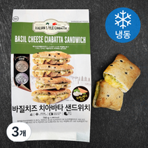 밀크앤허니 바질치즈 치아바타 샌드위치 4개입 (냉동), 780g, 3개