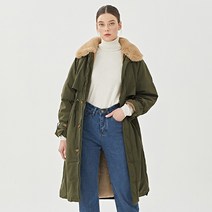 비엔엑스 카라 퍼 스트링 롱 야상 점퍼 BS3JP013L0