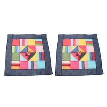 하율공방 모시 전통 조각보 사각 밥상보 곤색, 2개