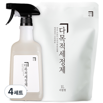 살림백서 다목적세정제 500ml + 리필 1L 세트, 4세트