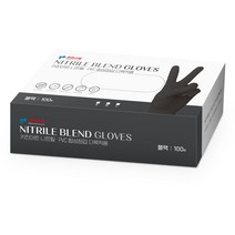 키친아트 니트릴 PVC 합성장갑 다목적용 블랙 L, 1개, 100개