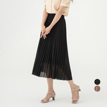 캐럿 여성용 데일리 A라인 플리츠 밴딩 스커트