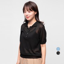 캐럿 여성 여름 카라 니트