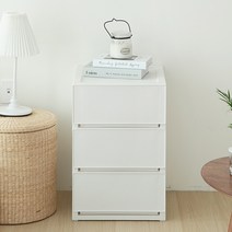 코멧 3단 모던 서랍장, 화이트, 3개