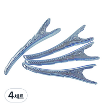 바다가 전문가용 고급 헤어클립, 빅토리아블루, 4세트