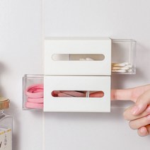 The 해피앤 접착식 미니 화장솜 액세서리 수납 케이스, 화이트, 2개