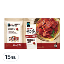 청정원 바로 eat 안주야 매콤쫄깃 육포, 30g, 15개입