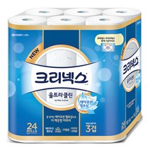크리넥스 울트라클린 3겹 천연펄프 화장지 33m, 24롤, 1팩