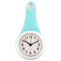 잇츠온 물방울 방수 욕실 시계+건전지포함, 블루