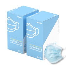 위즈윈 개별포장 일회용 마스크 하늘색, 50개입, 2개