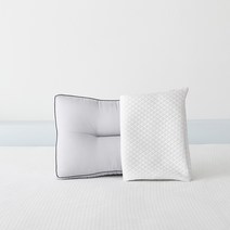 라뽐므 쿨터치 냉감 베개커버 + 노르빅 입체 베개솜, 화이트(베개커버), 애쉬그레이(베개솜)