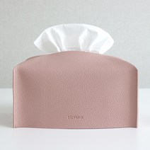 소이믹스 스킨레더 가죽 티슈 케이스, 핑크