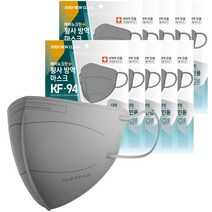 에버뉴크린 새부리형 황사방역마스크 대형 KF94, 5개입, 10개, 그레이