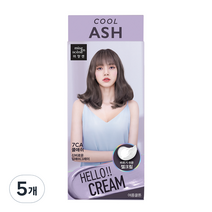 미쟝센 헬로 염색 크림, 7CA 쿨애쉬, 5개