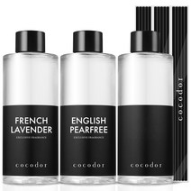 코코도르 리필액 + 리드스틱 5p, 베스트향3호(프렌치라벤더+잉글리쉬페어프리+퍼퓸시리즈 랜덤 발송), 200ml, 3개