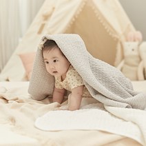 이몽 뱀부리플 3중직 신생아 아기 블랭킷, 그레이