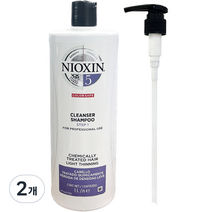 니옥신 3D 케어 시스템 클렌저 샴푸 손상모 초기 No.5 + 펌프, 1000ml, 2개